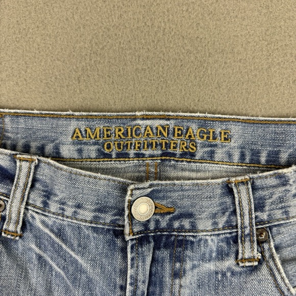 American Eagle Original Boot‎ Jeans Mens 36x32 Light Wash Faded - Picture 5 of 13